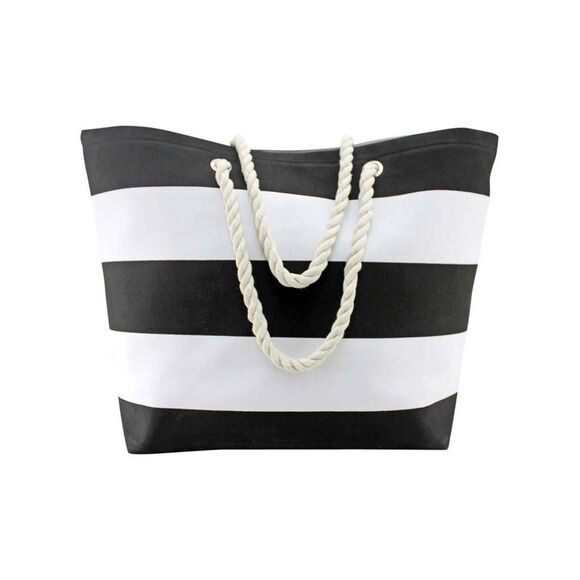 Wide Stripe Deluxe Oversize Beach Tote Bag - Picture 6 of 8